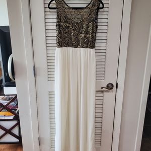 ASOS black, gold, and cream evening gown (maxi length) - Sz US8/UK12